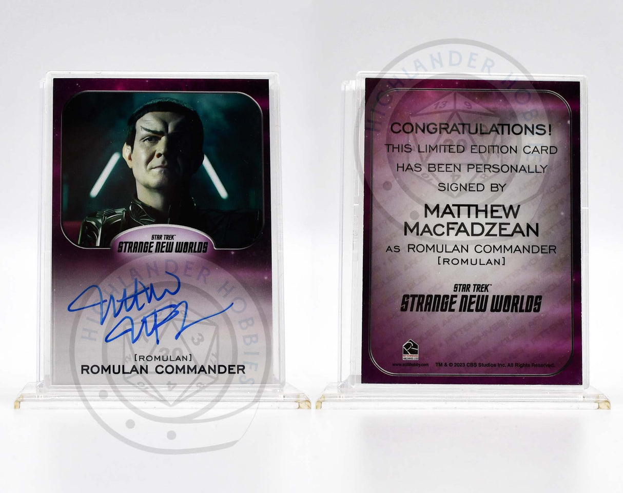 Matthew MacFadzean as Romulan Commander SIGNATURE Card from Star Trek Strange New Worlds Season 1