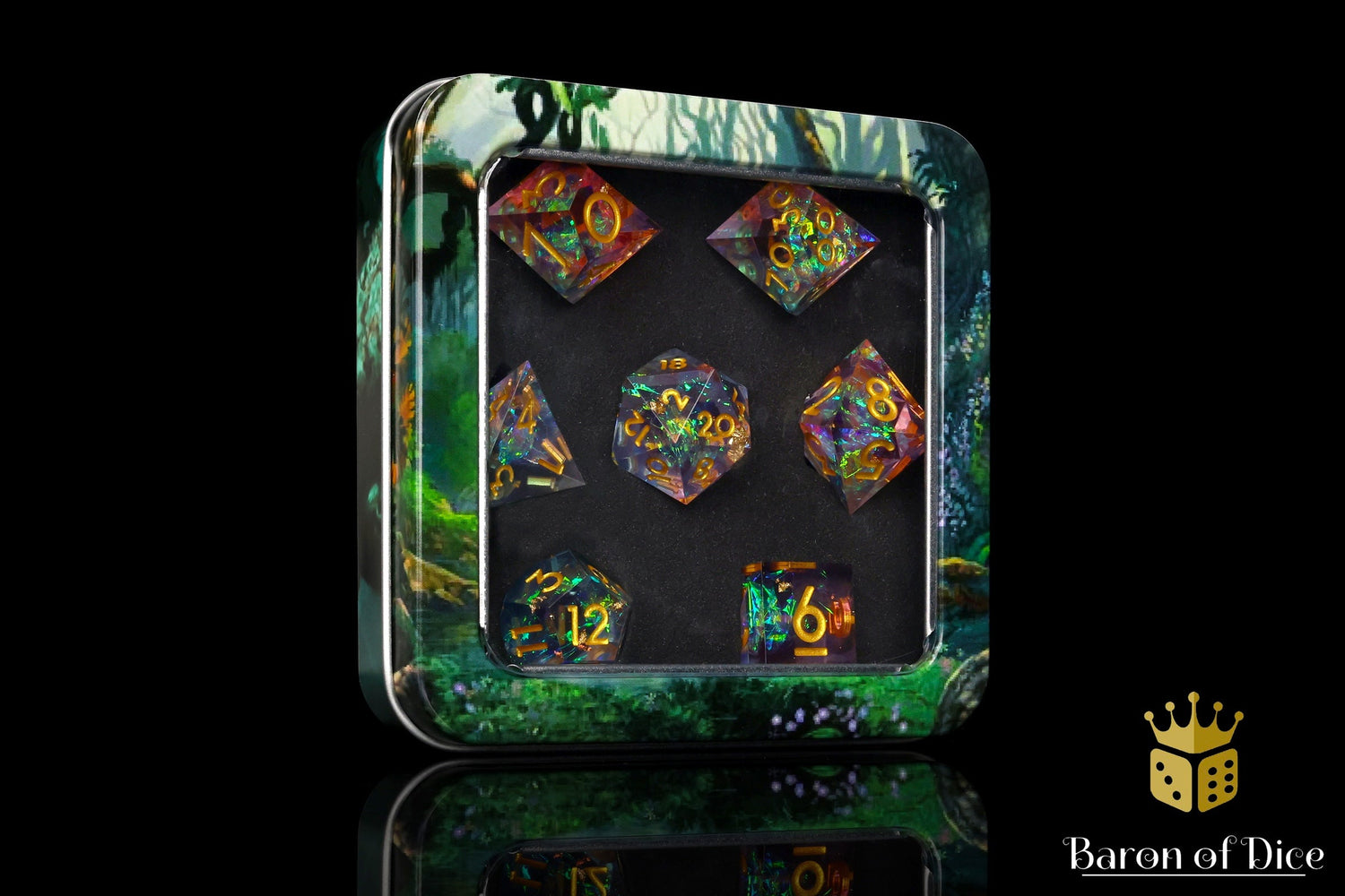 Pretty in Pink! Sharp Edge RPG Dice Set - 7 Pieces