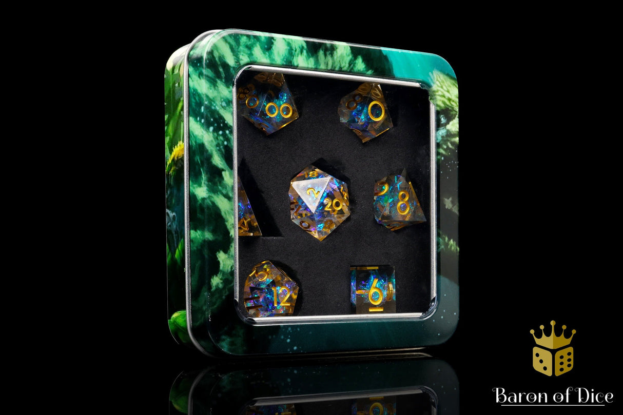 Shiny Like a Diamond! Sharp Edge RPG Dice Set - 7 Pieces