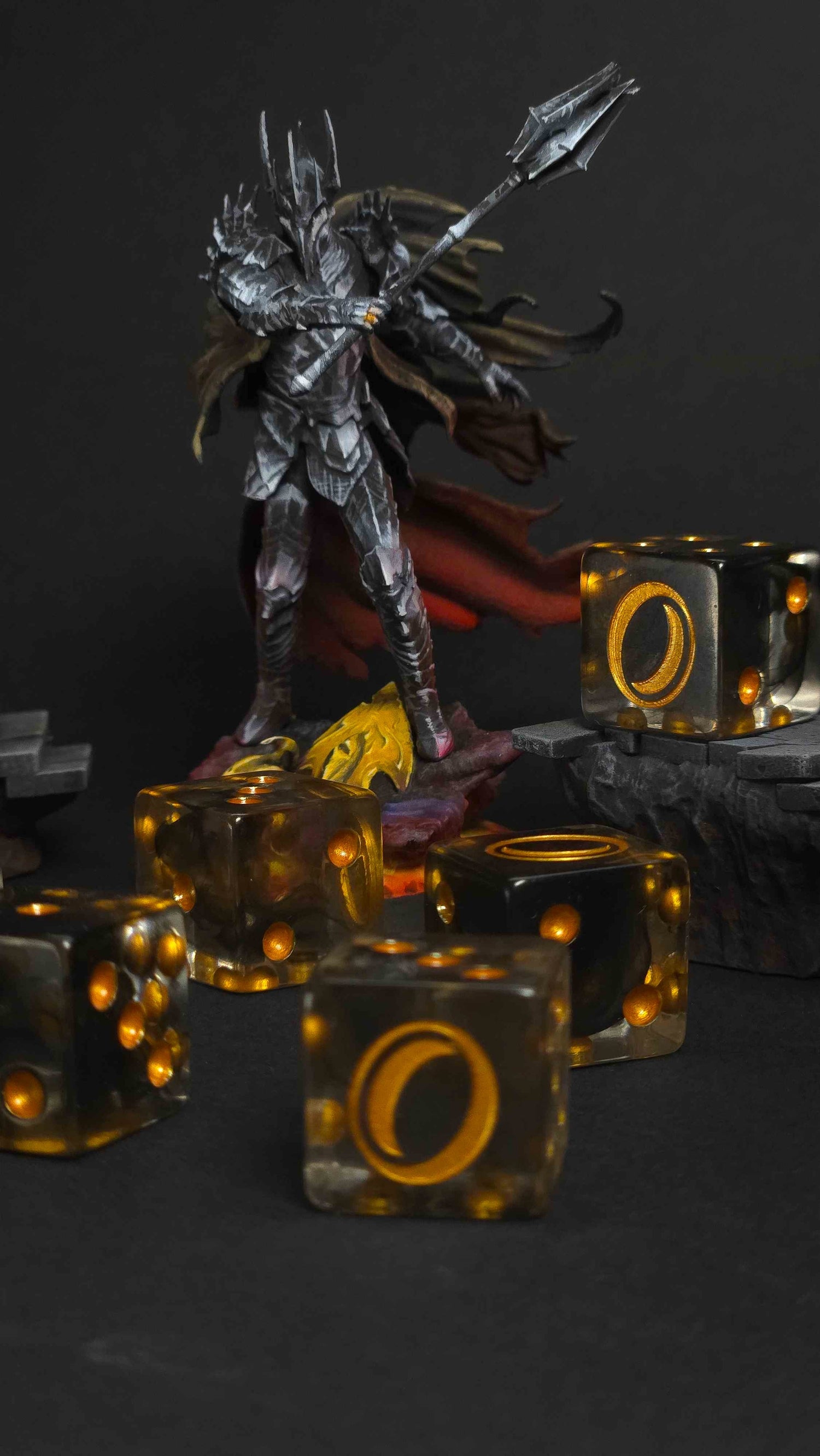 Translucent Gold Ring Dice