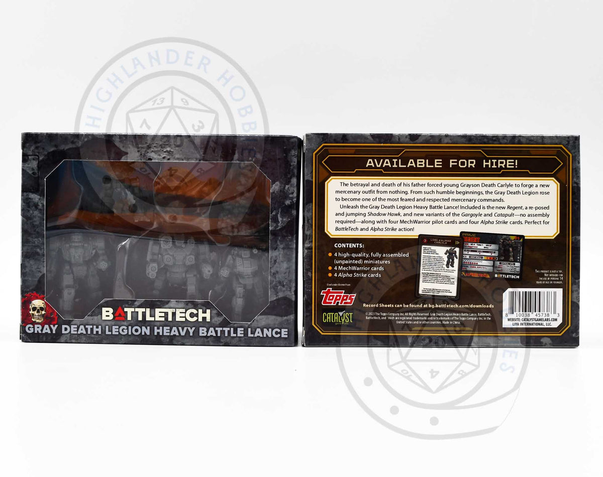 Gray Death Legion Heavy Battle Lance Forcepack 35765 [Battletech] Catalyst Game Labs