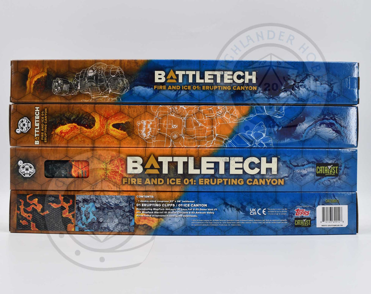 Battlemat J Fire & Ice Erupting Cliffs / Ice Canyon 35801J [Battletech]