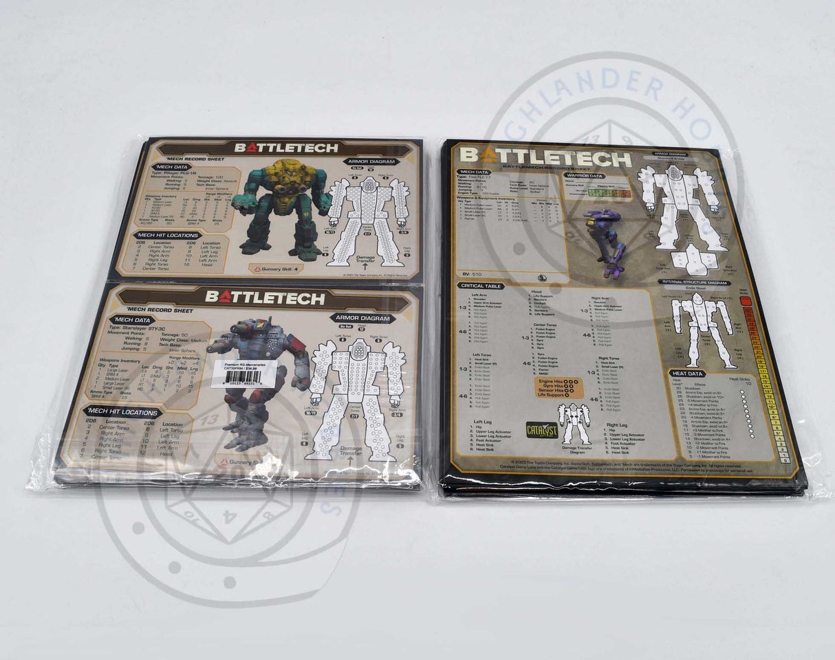Premium Record Sheets [Battletech Mercenaries] Catalyst Game Labs