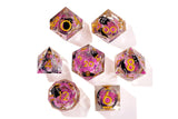 Amethyst Neko Liquid Core RPG Dice Set - 7 Pieces