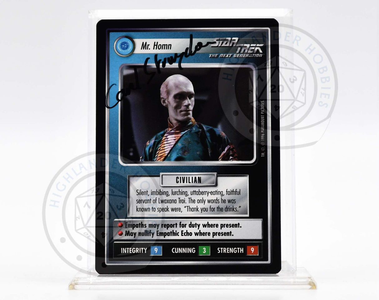 Carel Struycken Autograph [Mr. Homn Card - Star Trek 1E CCG]