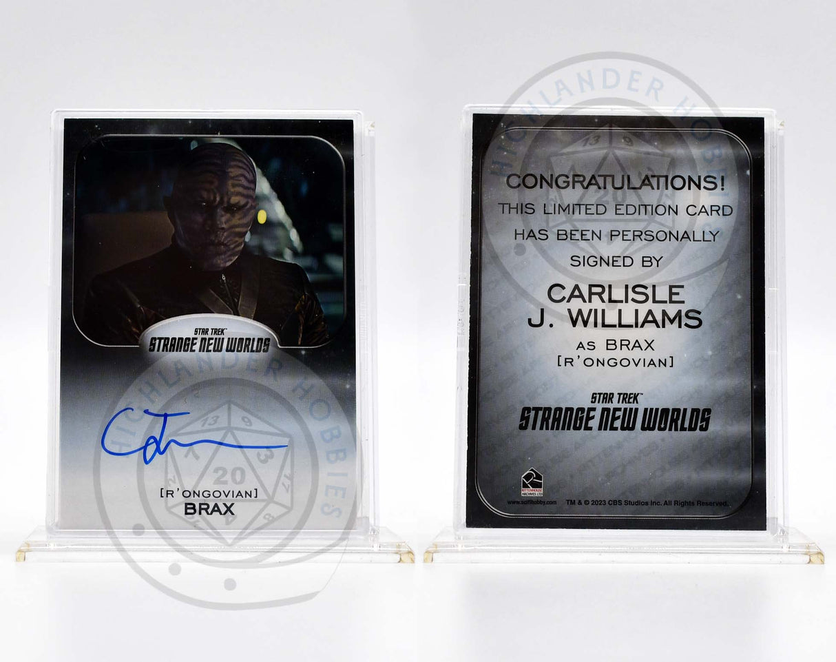 Carlisle J Williams as Brax SIGNATURE Card from Star Trek Strange New Worlds Season 1