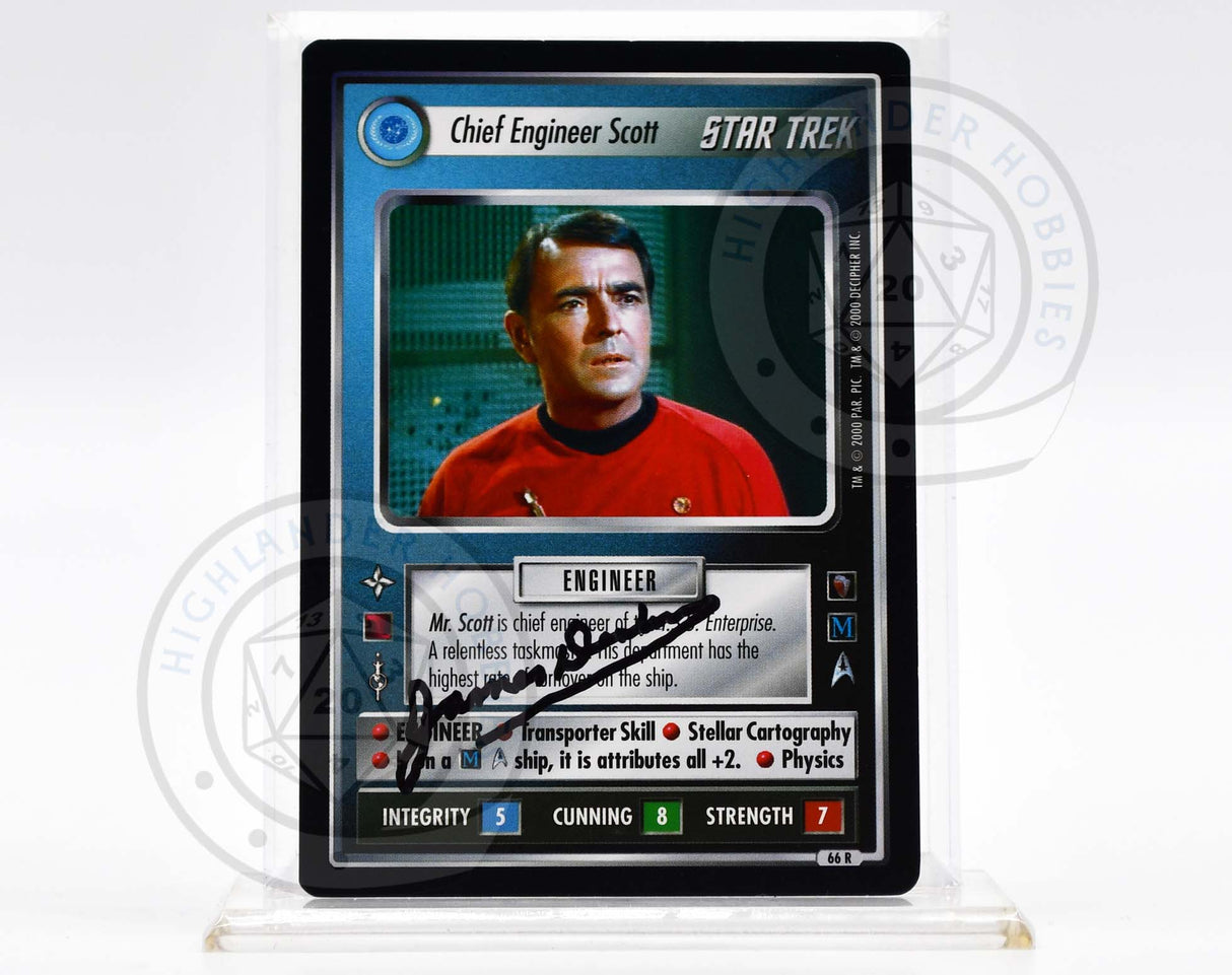 James Doohan Autograph [Chief Engineer Scott Card - Star Trek 1E CCG]