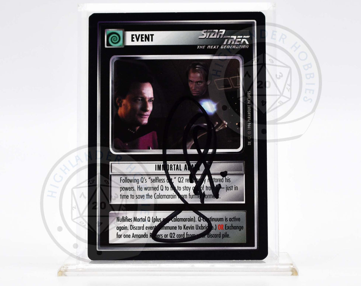 John DeLancie Autograph [Immortal Again Card - Star Trek 1E CCG]