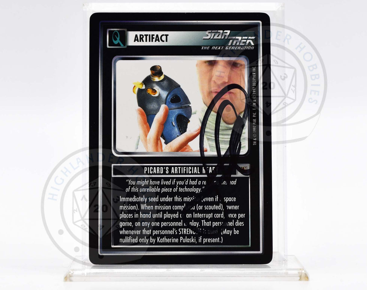 John DeLancie Autograph [Picard's Artificial Heart Card - Star Trek 1E CCG]