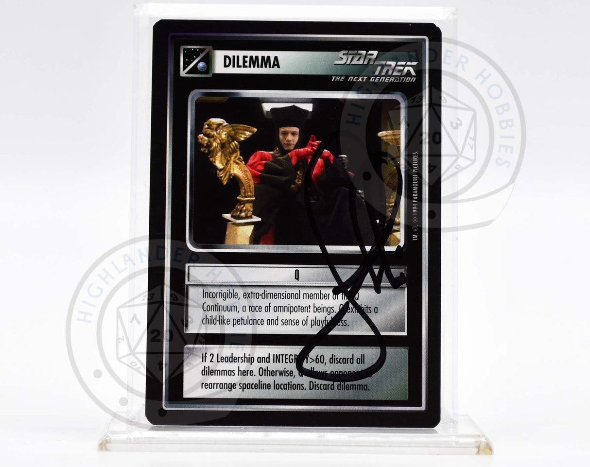 John DeLancie Autograph [Q Card - Star Trek 1E CCG]