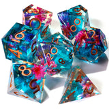 Water Garden Sharp Edge RPG Dice Set - 7 Pieces