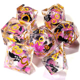 Amethyst Neko Liquid Core RPG Dice Set - 7 Pieces