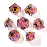 Amethyst Neko Liquid Core RPG Dice Set - 7 Pieces