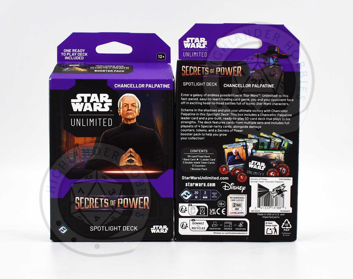 Chancellor Palpatine Spotlight Deck [Star Wars Unlimited - Secrets of Power] Fantasy Flight Games