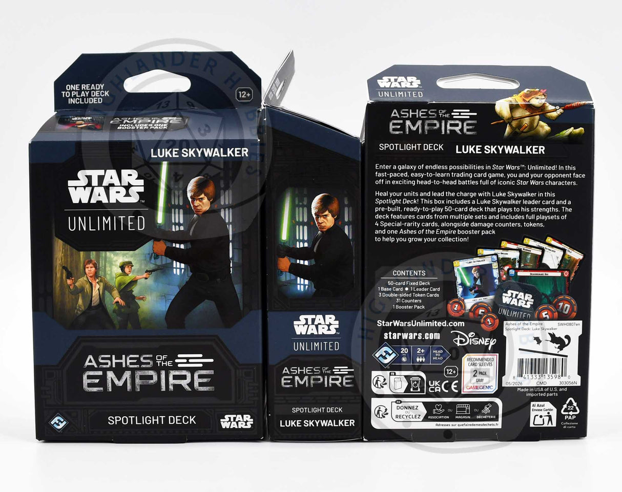 Luke Skywalker Spotlight Deck [Star Wars Unlimited - Ashes of the Empire] Fantasy Flight Games