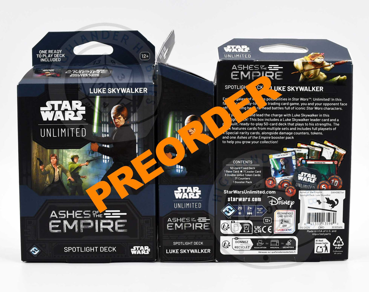 Luke Skywalker Spotlight Deck [Star Wars Unlimited - Ashes of the Empire] Fantasy Flight Games