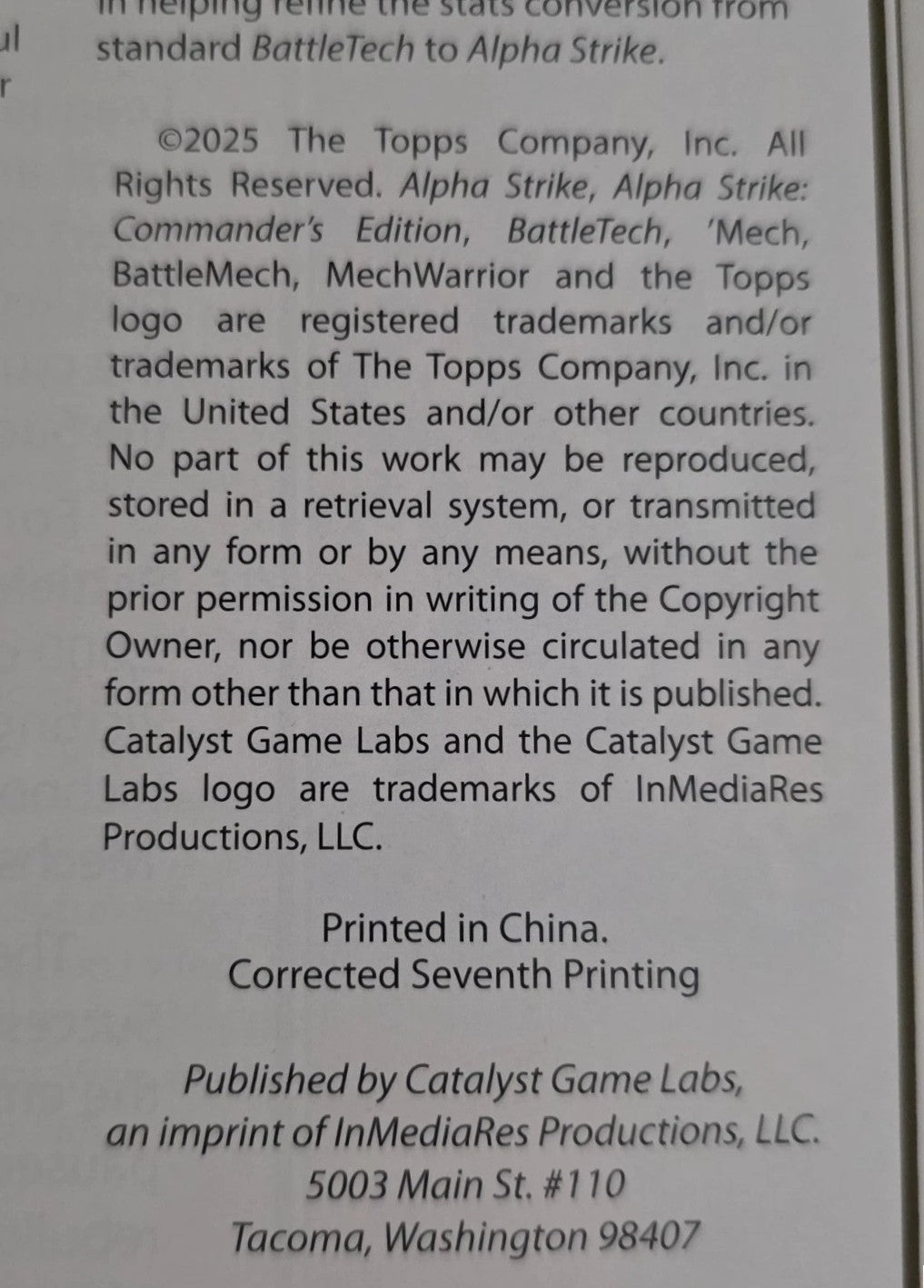 Alpha Strike Commander's Edition Rulebook 35680 [Battletech]
